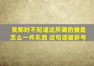 我那时不知道这所谓的猹是怎么一件东西 这句话破折号